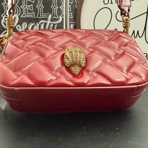 Kurt Geiger London Kensington Small Camera Bag in red quilted leather NWT - Picture 4 of 5